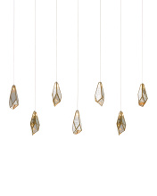 Currey 9000-1059 - Glace Mirror 7-Light Linear Multi-Drop Pendant