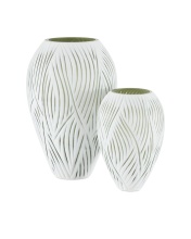 Currey 1200-0497 - Patta White Vase Set of 2