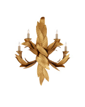 Currey 5000-0132 - Apollo Gold Twisted Leaf Wall Sconce