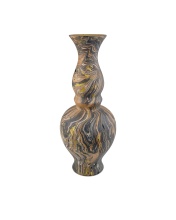 Currey 1200-0730 - Brown Marbleized Double Gourd Vase