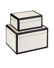 Currey 1200-0972 - Ivory Lacquer Box Set of 2