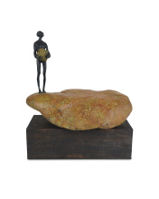 Currey 1200-0911 - Man on Rock Small Bronze