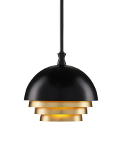 Currey 9000-0953 - Salviati Medium Black & Gold Pendant