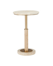 Currey 4000-0183 - Miles Travertine Accent Table