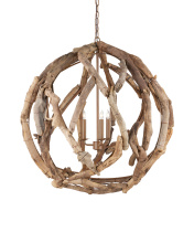 Currey 9078 - Driftwood Orb Chandelier